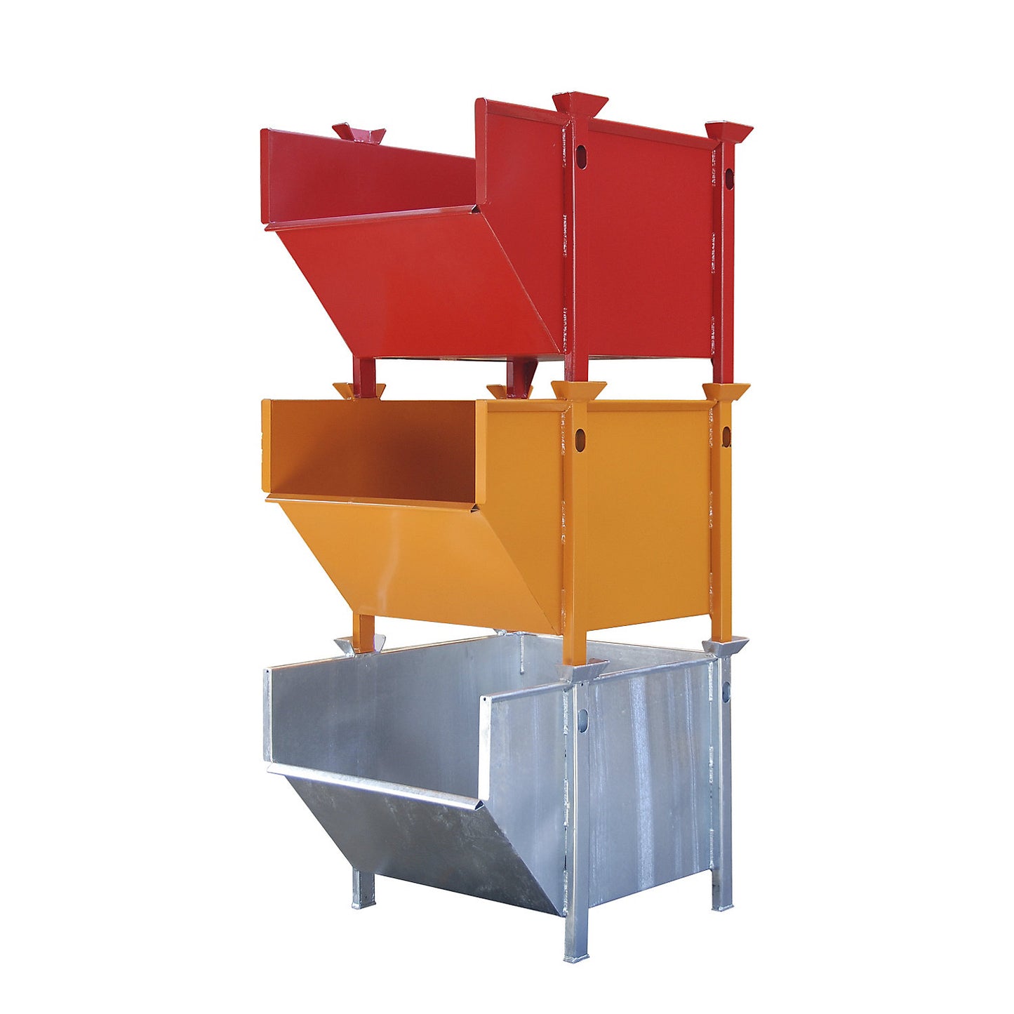 Sheet steel container, capacity 1 m³, without folding chute, mouse grey.
