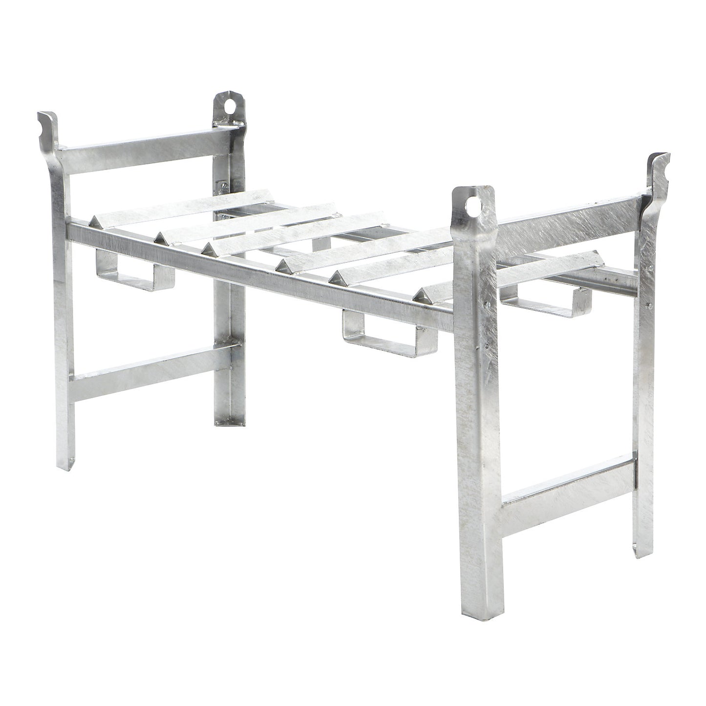 Stacking frame for drum shelving, for 3 x 60 l drums, zinc plated.