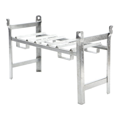 Stacking frame for drum shelving, for 3 x 60 l drums, zinc plated.