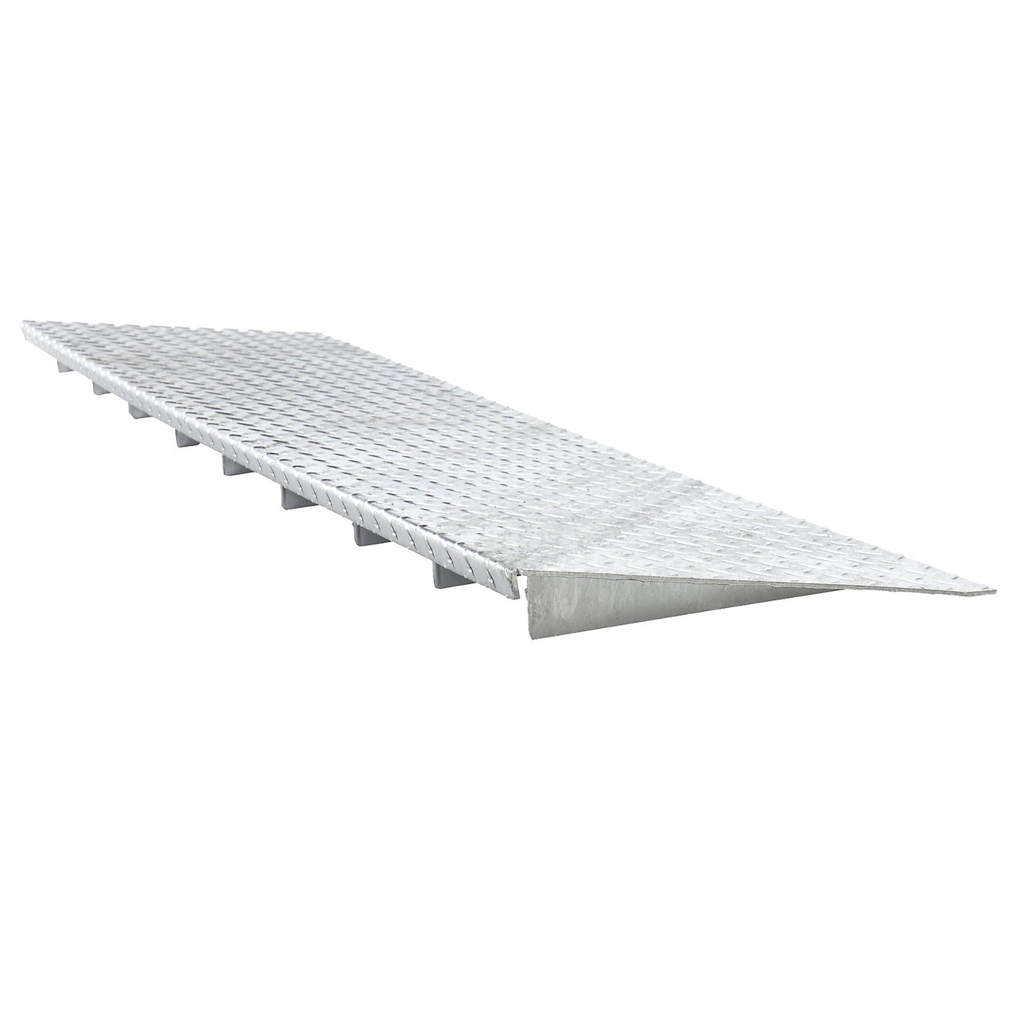 Ramp for low profile steel sump tray, depth 500 mm, max. wheel load 500 kg, width 1900 mm.