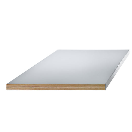 Worktop for modular workbench system, sheet steel covering on Multiplex core, WxD 2000 x 750 mm, thickness 50 mm.