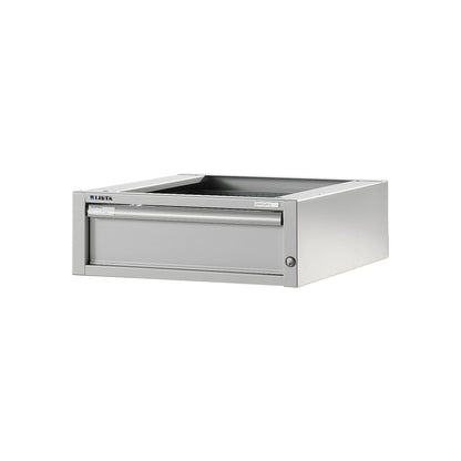 Modular workbench system, drawer unit, height 204 mm, 1 drawer, light grey.