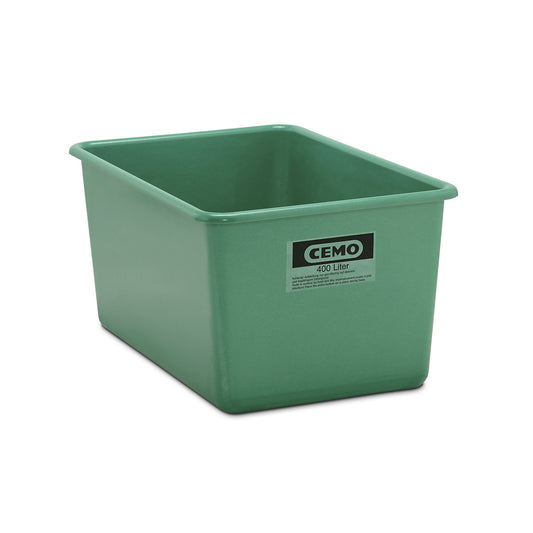 Large GRP container, capacity 400 l, LxWxH 1190 x 790 x 585 mm, green.