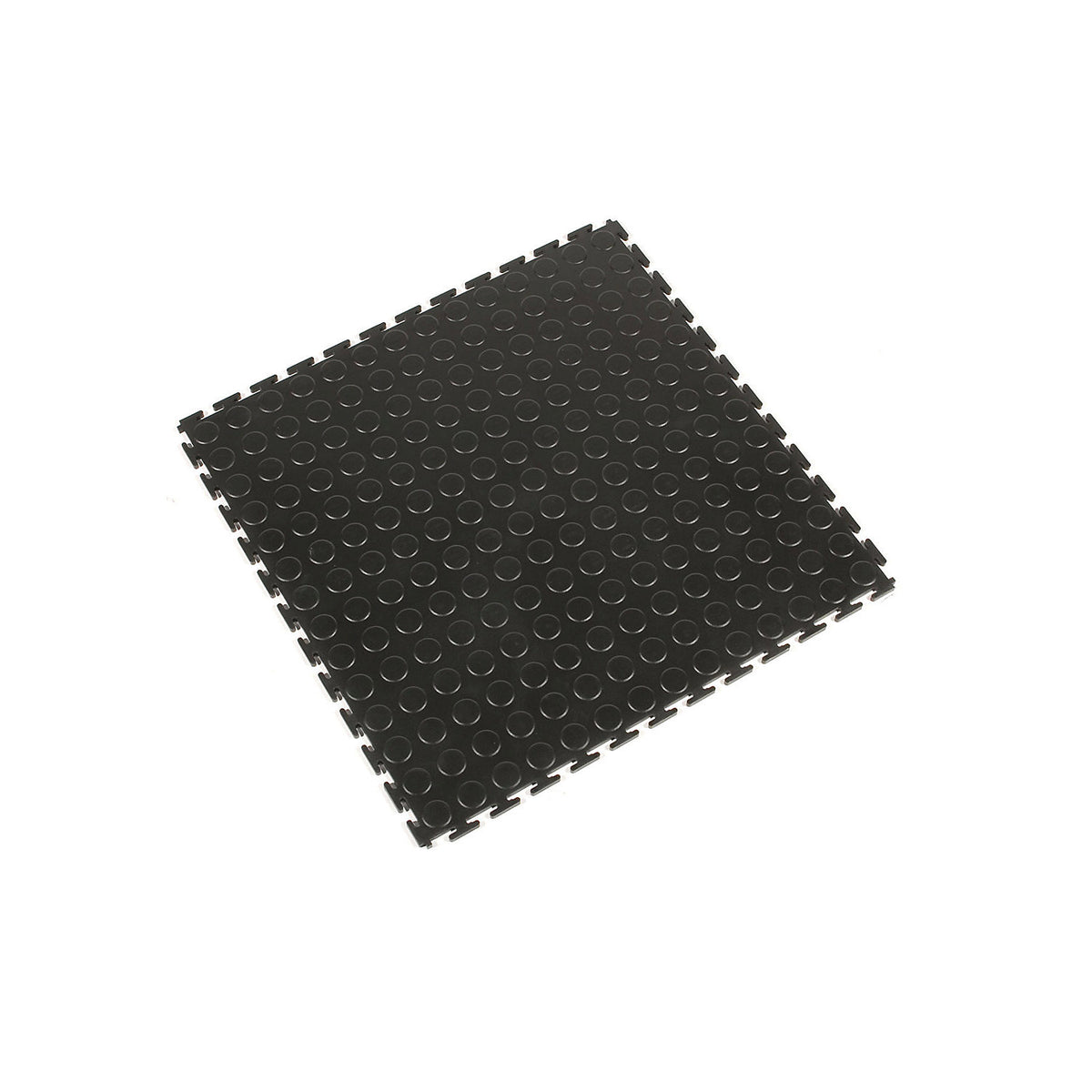 Tough-Lock PVC floor tiles, with studded surface, pack of 8, black.