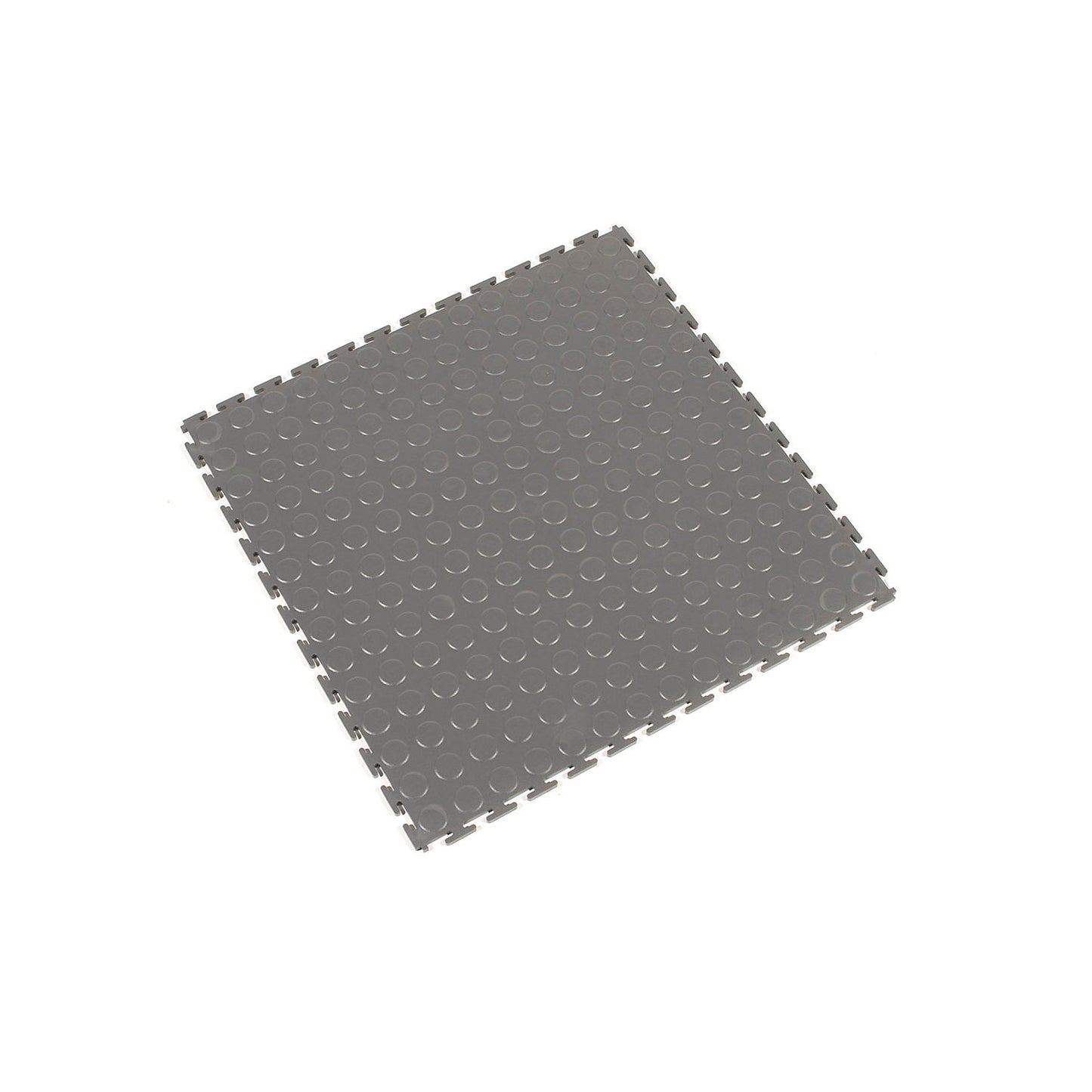 Tough-Lock PVC floor tiles, with studded surface, pack of 8, grey.