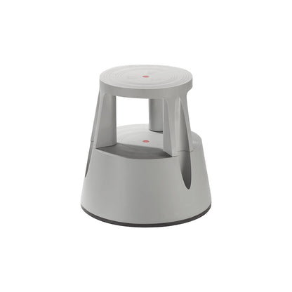 Kick stool made of shatterproof plastic, max. load 150 kg, height under load 410 mm, grey.