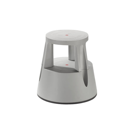 Kick stool made of shatterproof plastic, max. load 150 kg, height under load 410 mm, grey.