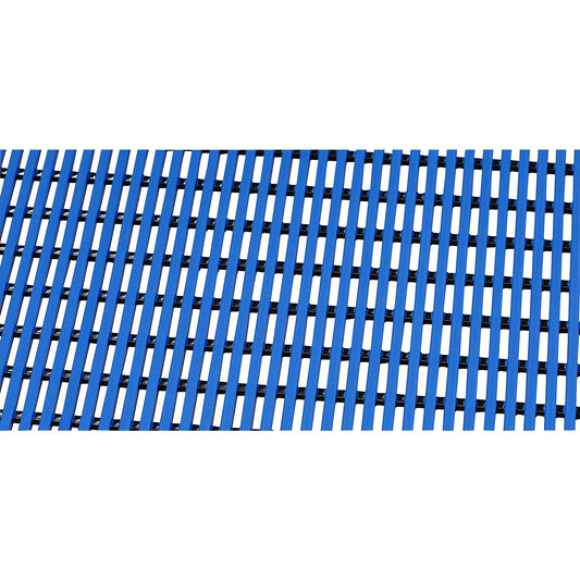 Floor mat for showers and changing rooms, soft PVC, 10 m roll, width 1200 mm, blue.