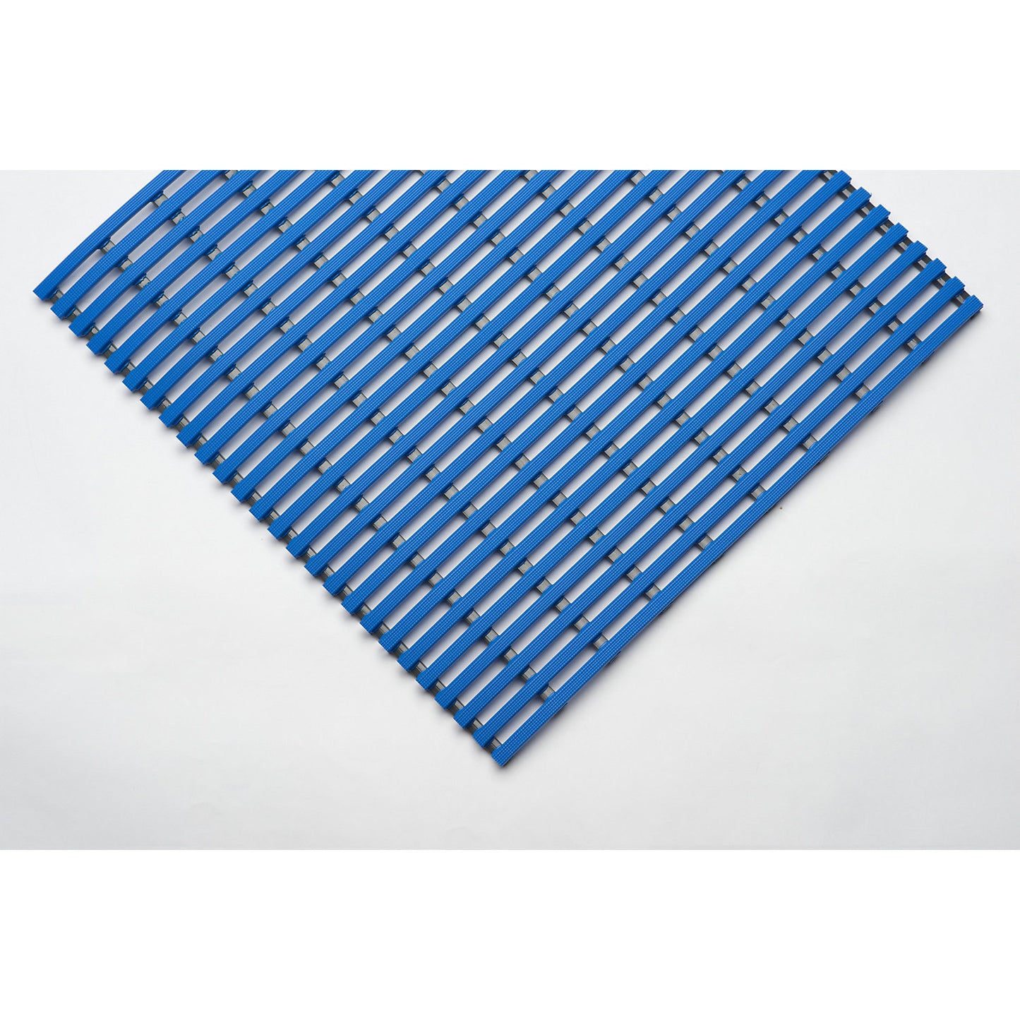 Floor mat for showers and changing rooms, soft PVC, 10 m roll, width 1200 mm, blue.