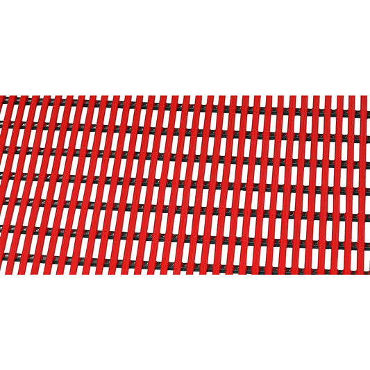 Floor mat for showers and changing rooms, PVC non-rigid, per metre, width 1200 mm, red.