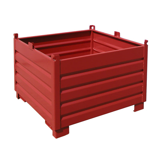 Waste container, capacity 1.0 m³, flame red.