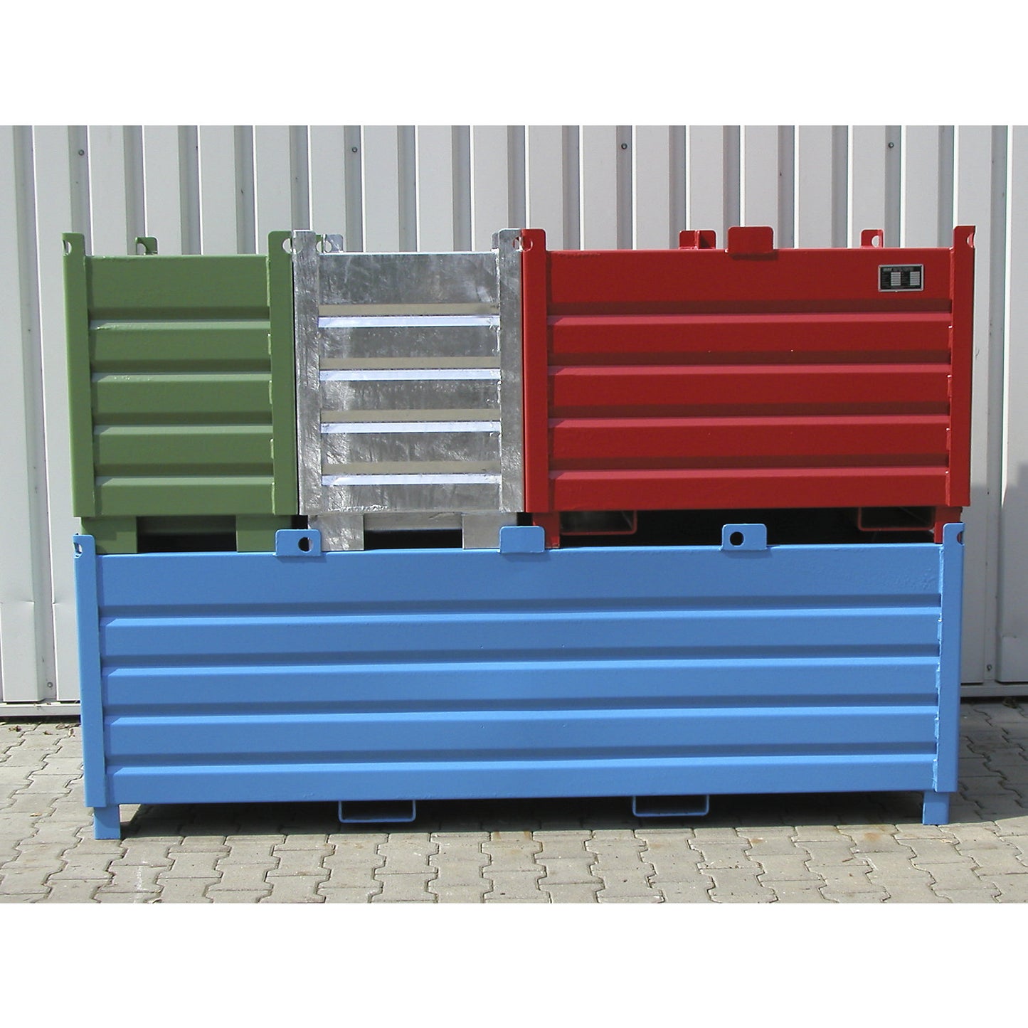 Waste container, capacity 1.0 m³, hot dip galvanised.