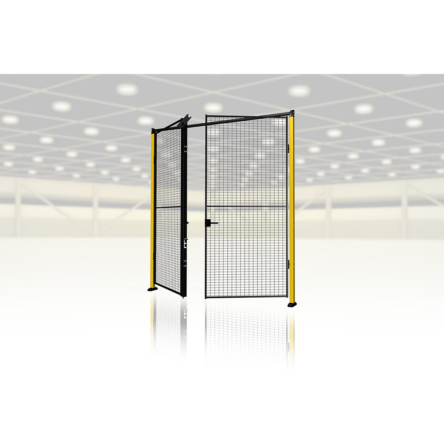 X-Guard door add-on kit (without door wall element, supports and locking mechanism), double door as hinged door, HxW 2300 x max. 3000 mm.