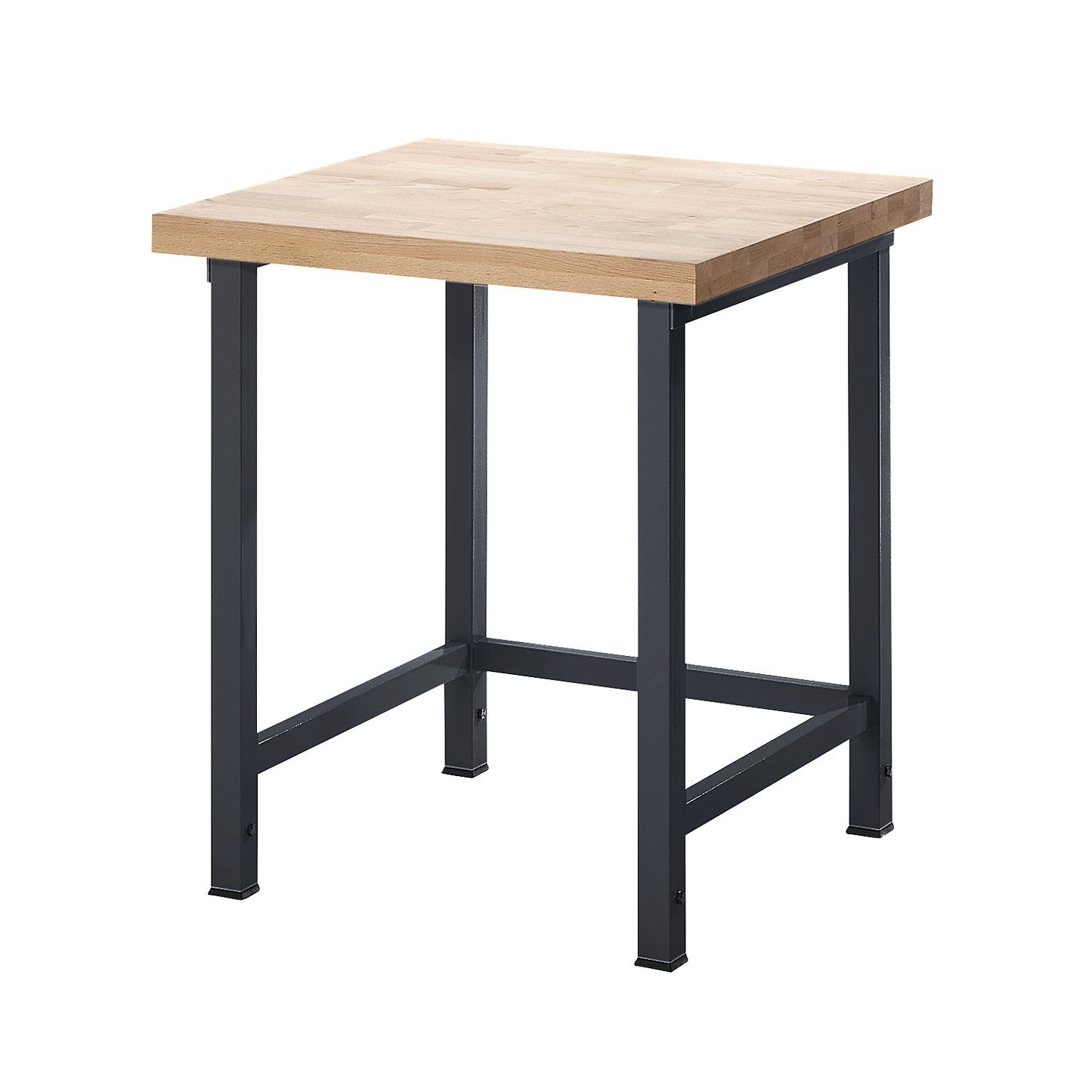Height-adjustable workbench, frame construction, without substructures, width 750 mm, frame in metallic charcoal.