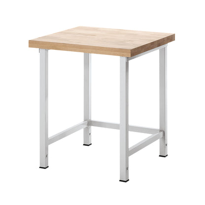 Height-adjustable workbench, frame construction, without substructures, width 750 mm, frame in light grey.