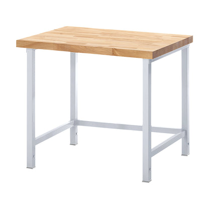 Height-adjustable workbench, frame construction, without substructures, width 1000 mm, frame in light grey.