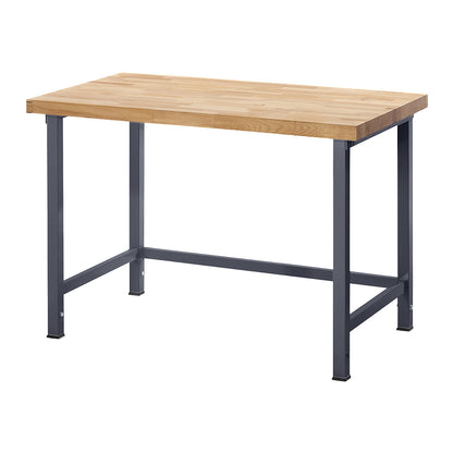 Height-adjustable workbench, frame construction, without substructures, width 2000 mm, frame in metallic charcoal.