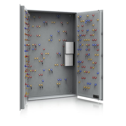 Key safe, security level A and Euro standard S1, light grey, HxWxD 1500 x 1000 x 200 mm, for up to 800 hooks.
