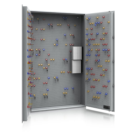 Key safe, security level A and Euro standard S1, light grey, HxWxD 1500 x 1000 x 200 mm, for up to 800 hooks.
