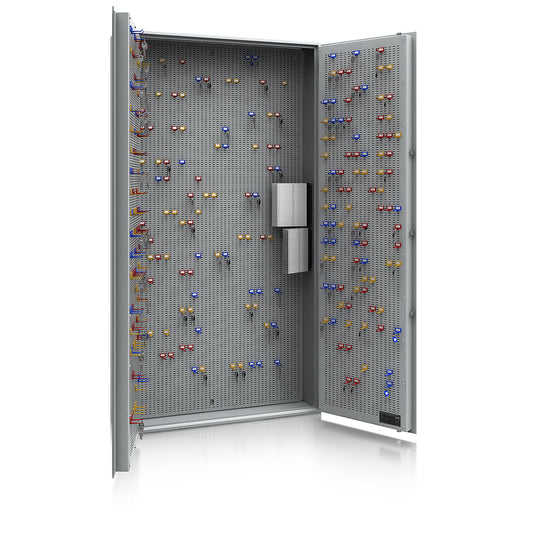 Key safe, security level A and Euro standard S1, light grey, HxWxD 1800 x 1000 x 200 mm, for up to 1000 hooks.