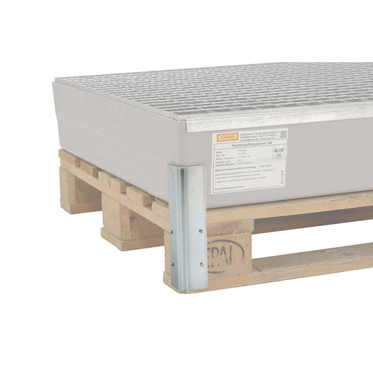Bolt-on corner bracket, for fastening to pallet, with screws, pack of 2.