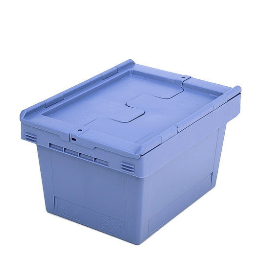 Reusable stacking container with folding lid, capacity 18 l, 1+ items.