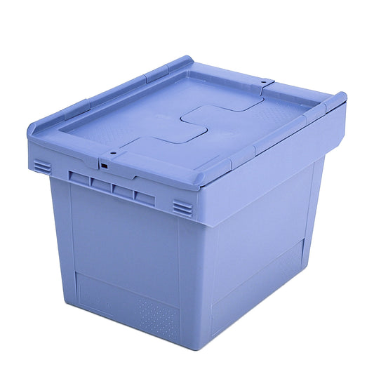 Reusable stacking container with folding lid, capacity 22 l, 1+ items.