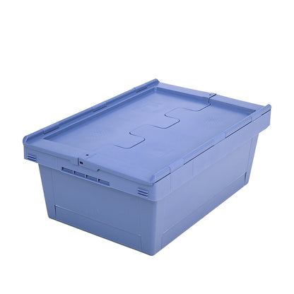 Reusable stacking container with folding lid, capacity 38 l, 1+ items.