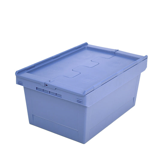 Reusable stacking container with folding lid, capacity 47 l, 1+ items.