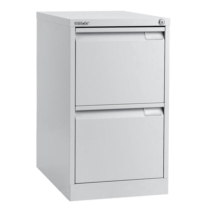 Suspension file cabinet, 1-track, 2 A4 drawers, light grey.