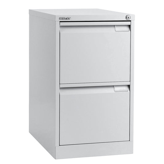 Suspension file cabinet, 1-track, 2 A4 drawers, light grey.