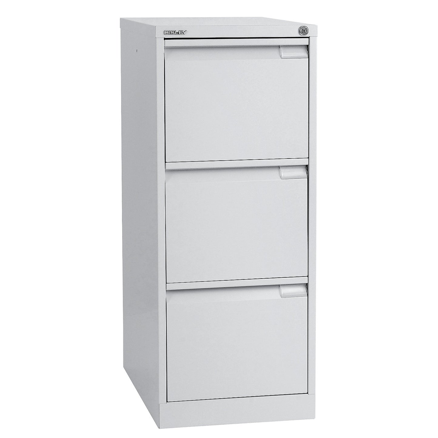 Suspension file cabinet, 1-track, 3 A4 drawers, light grey.