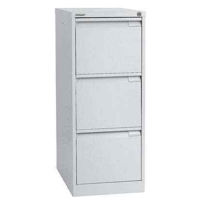 Suspension file cabinet, 1-track, 3 A4 drawers, light grey.