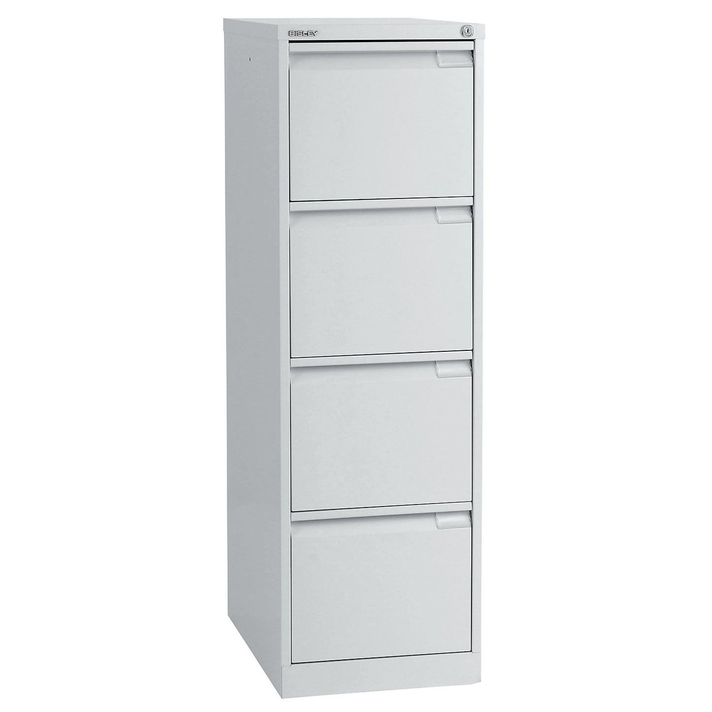 Suspension file cabinet, 1-track, 4 A4 drawers, light grey.