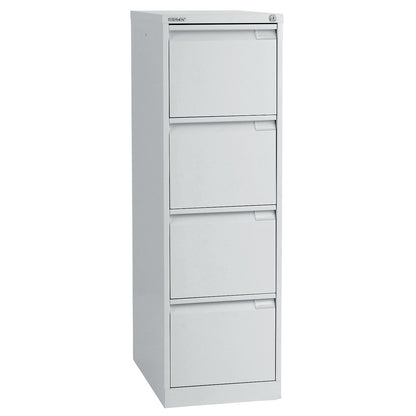 Suspension file cabinet, 1-track, 4 A4 drawers, light grey.