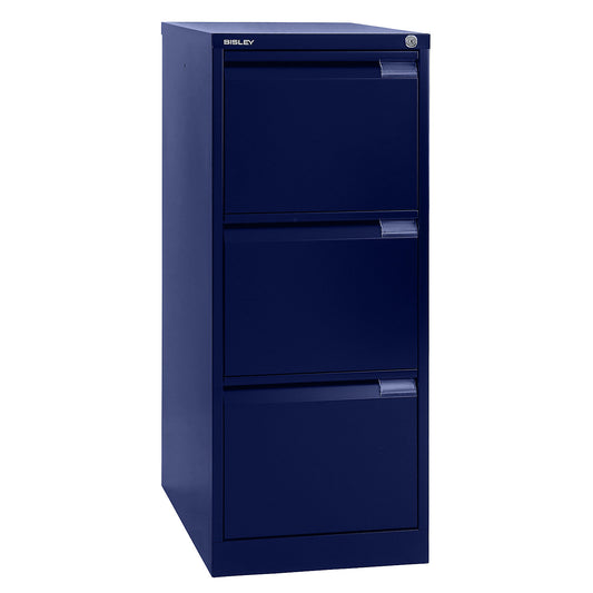 Suspension file cabinet, 1-track, 3 A4 drawers, oxford blue.