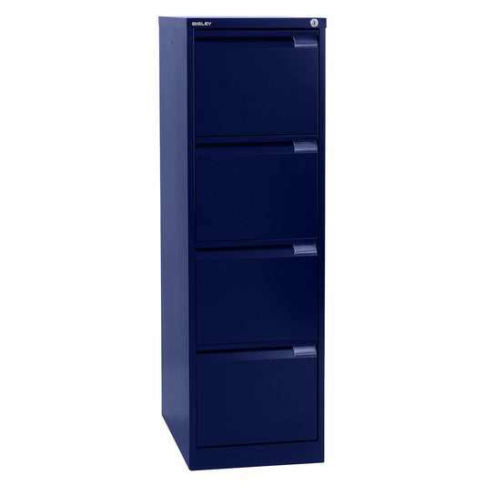 Suspension file cabinet, 1-track, 4 A4 drawers, oxford blue.