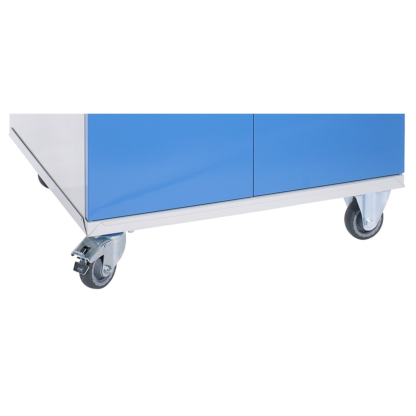 Wheel set, with push handle, 2 fixed castors, 2 swivel castors.
