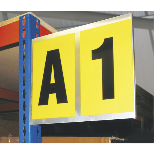 Aluminium sign, H 260 mm, W 310 mm, double, for 2 characters.