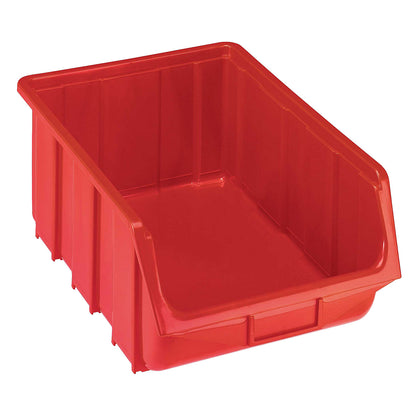 Open fronted storage bin made of polypropylene, LxWxH 505 x 333 x 187 mm, red, pack of 4.