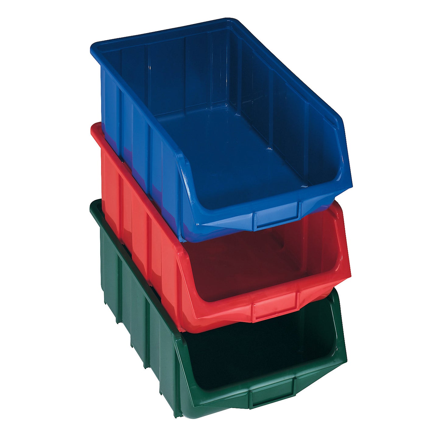 Open fronted storage bin made of polypropylene, LxWxH 505 x 333 x 187 mm, blue, pack of 4.