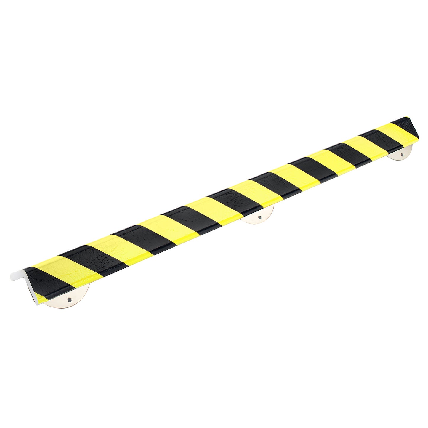 Knuffi® corner protection with mounting rail, type H+, 1 m piece, black / fluorescent.