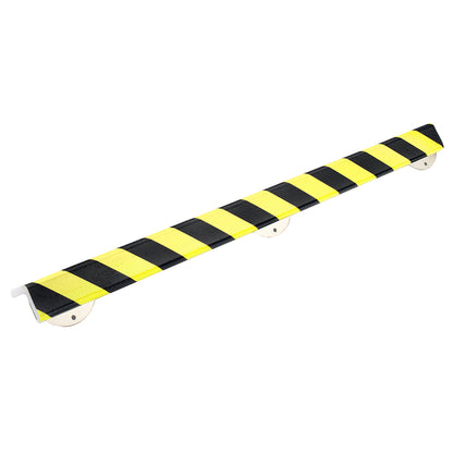Knuffi® corner protection with mounting rail, type H+, 1 m piece, black / fluorescent.