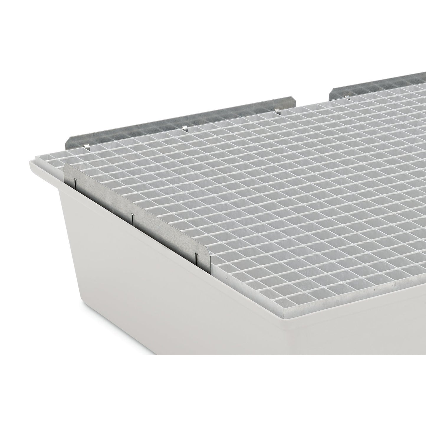 Edge rail, 4-part, zinc plated, to secure small containers.