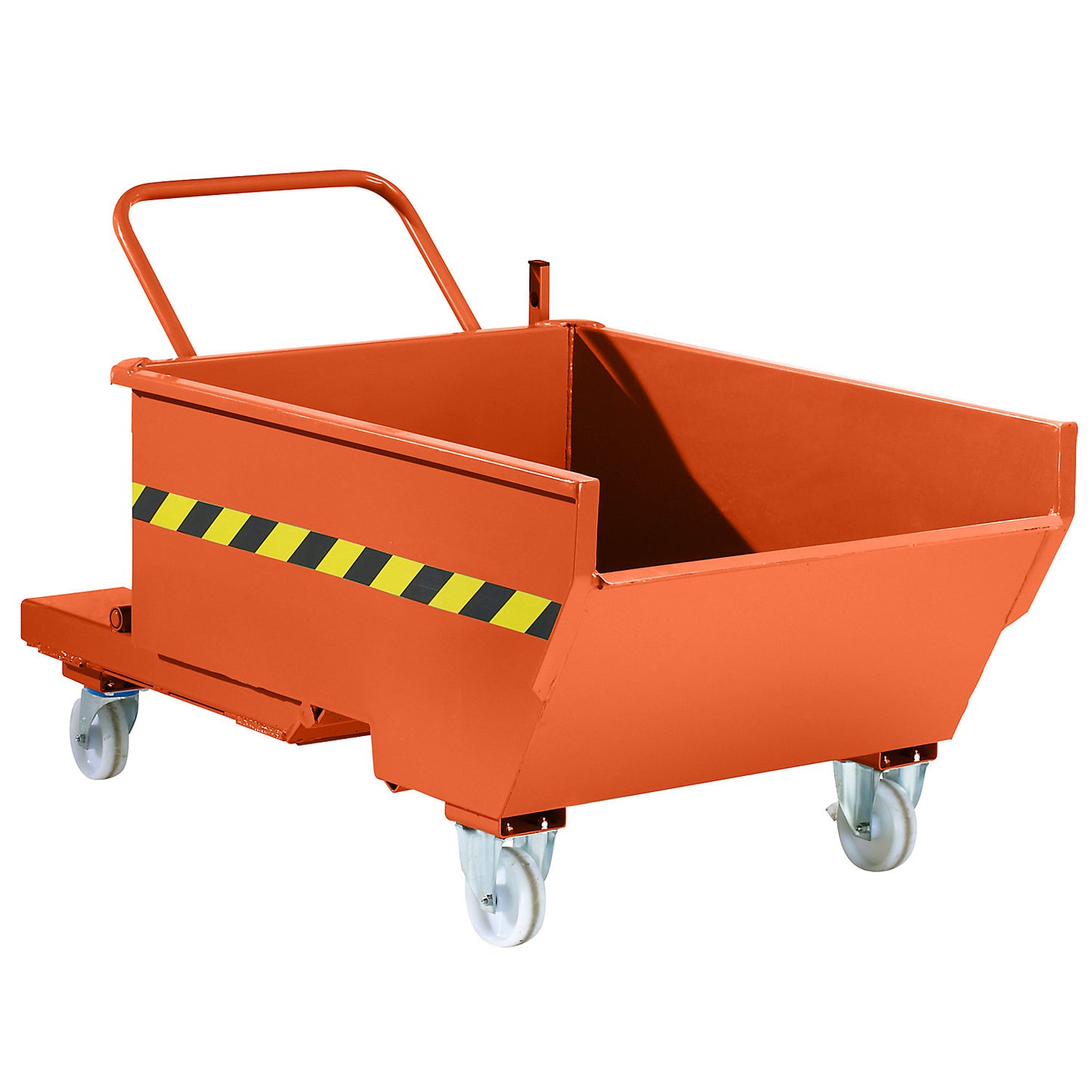 Mobile tilting skip with tilting mechanism, with wheel set, capacity 0.285 m³.