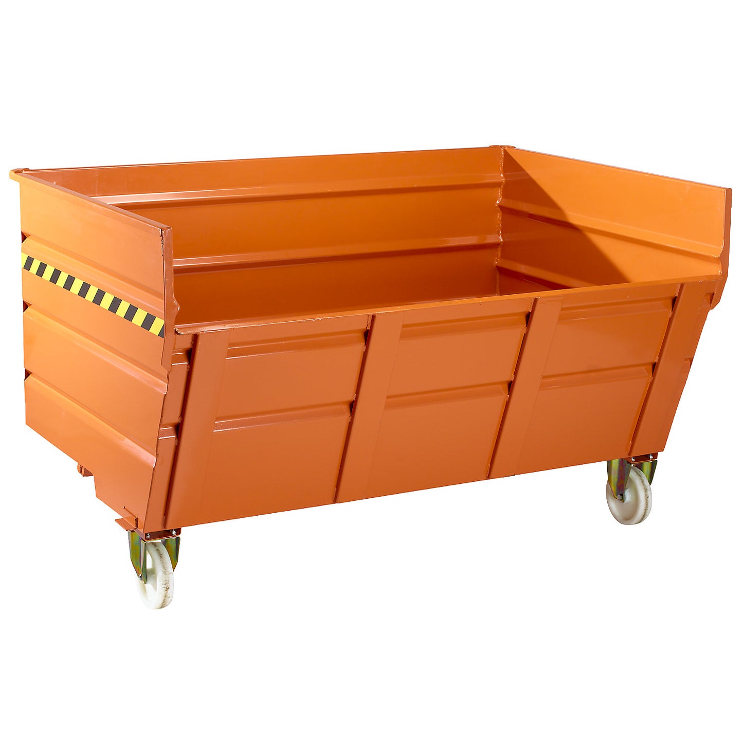 Mobile tilting skip with tilting mechanism, with wheel set, capacity 2.04 m³.