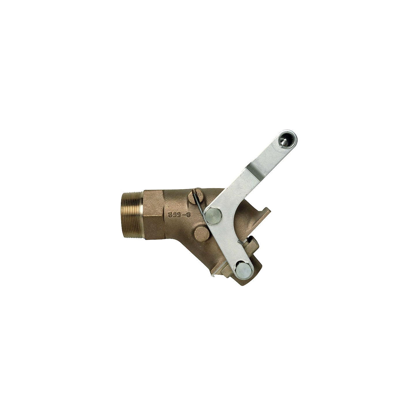 Safety stop cock, brass, self-closing without flame trap, 2'' thread, pack of 1.