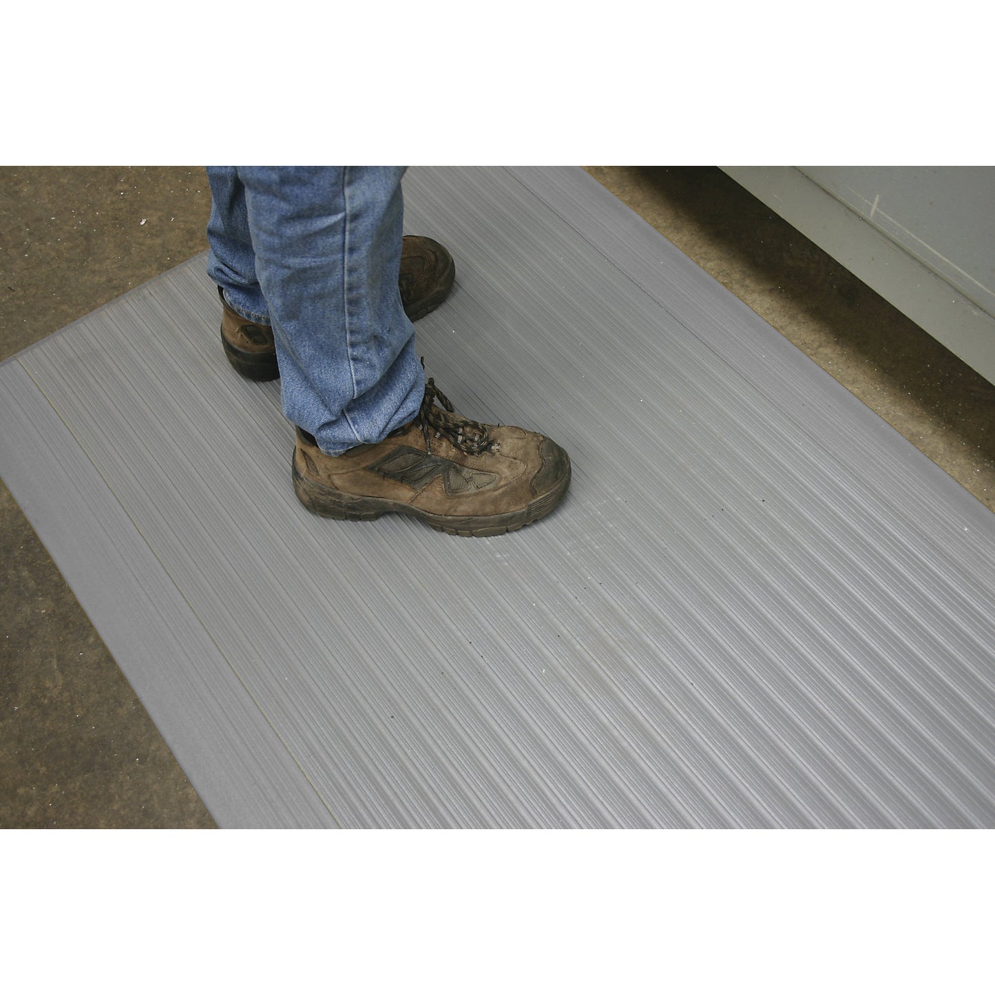 Orthomat® Ribbed anti-fatigue matting, width 1220 mm, per m, grey.