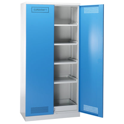 Environmental cupboard, base sump tray, 4 painted shelves, HxWxD 1950 x 950 x 500 mm.