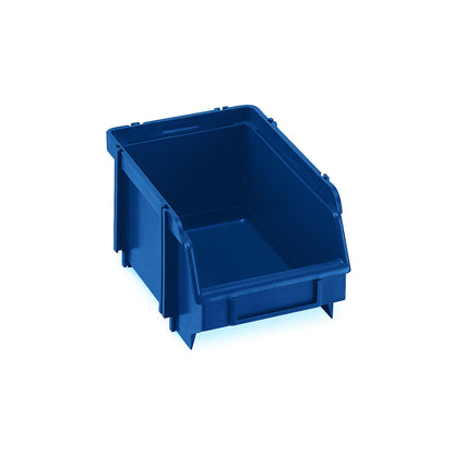Open fronted storage bin, self-supporting, LxWxH 165 x 104 x 76 mm, pack of 60, blue, pack of 60.